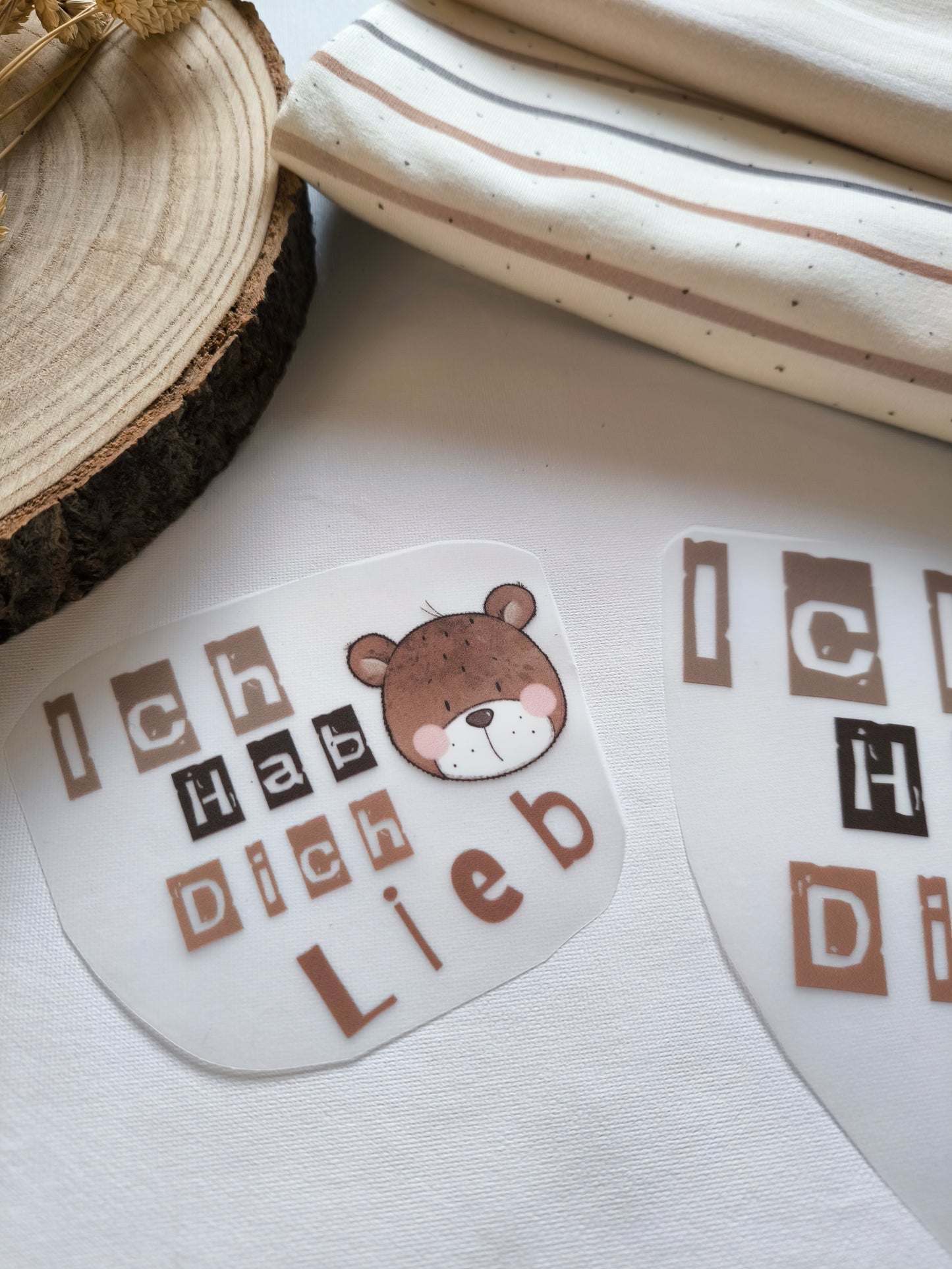 Bügelbild Benno Bär "Ich hab dich lieb"