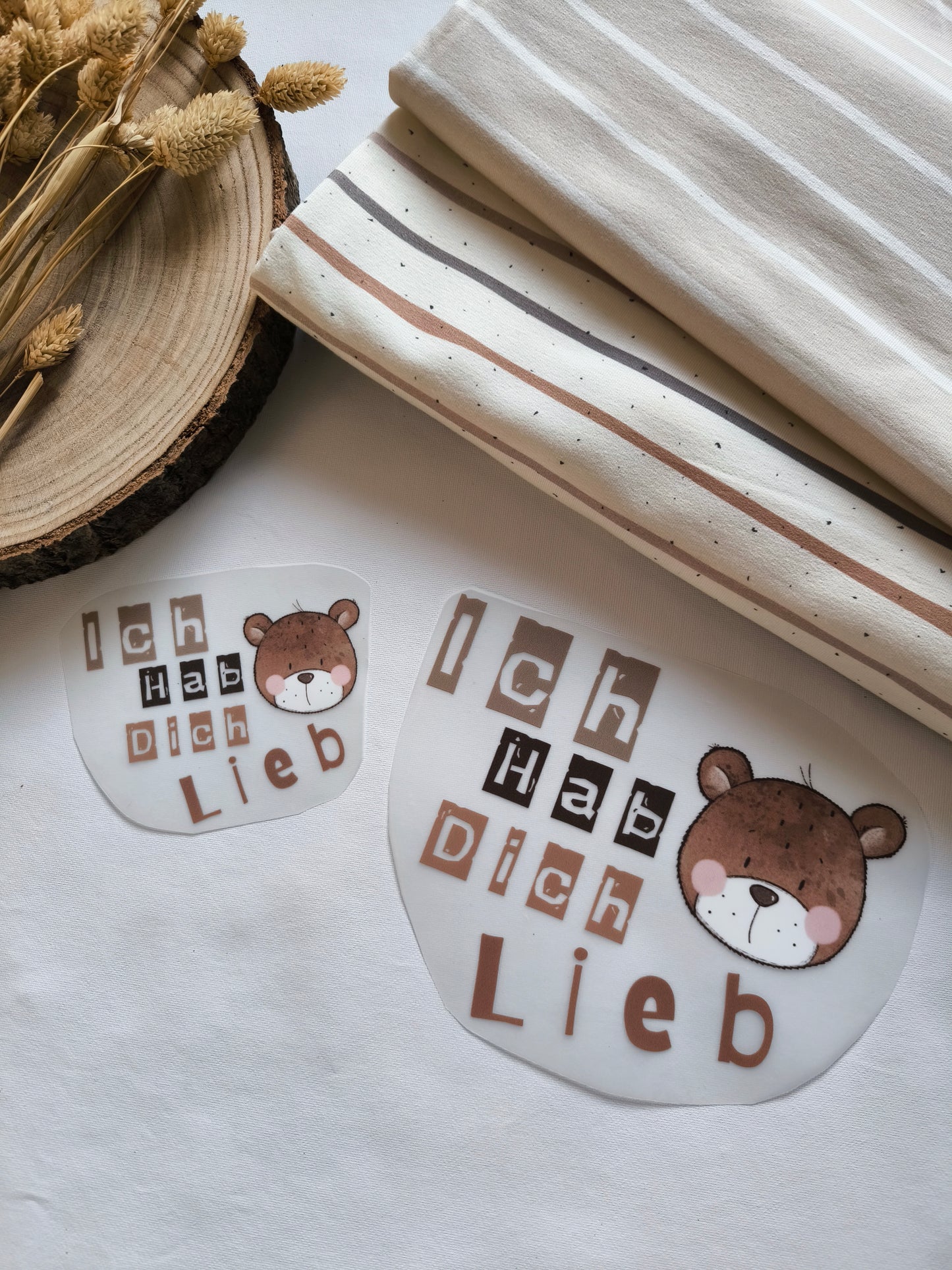 Bügelbild Benno Bär "Ich hab dich lieb"
