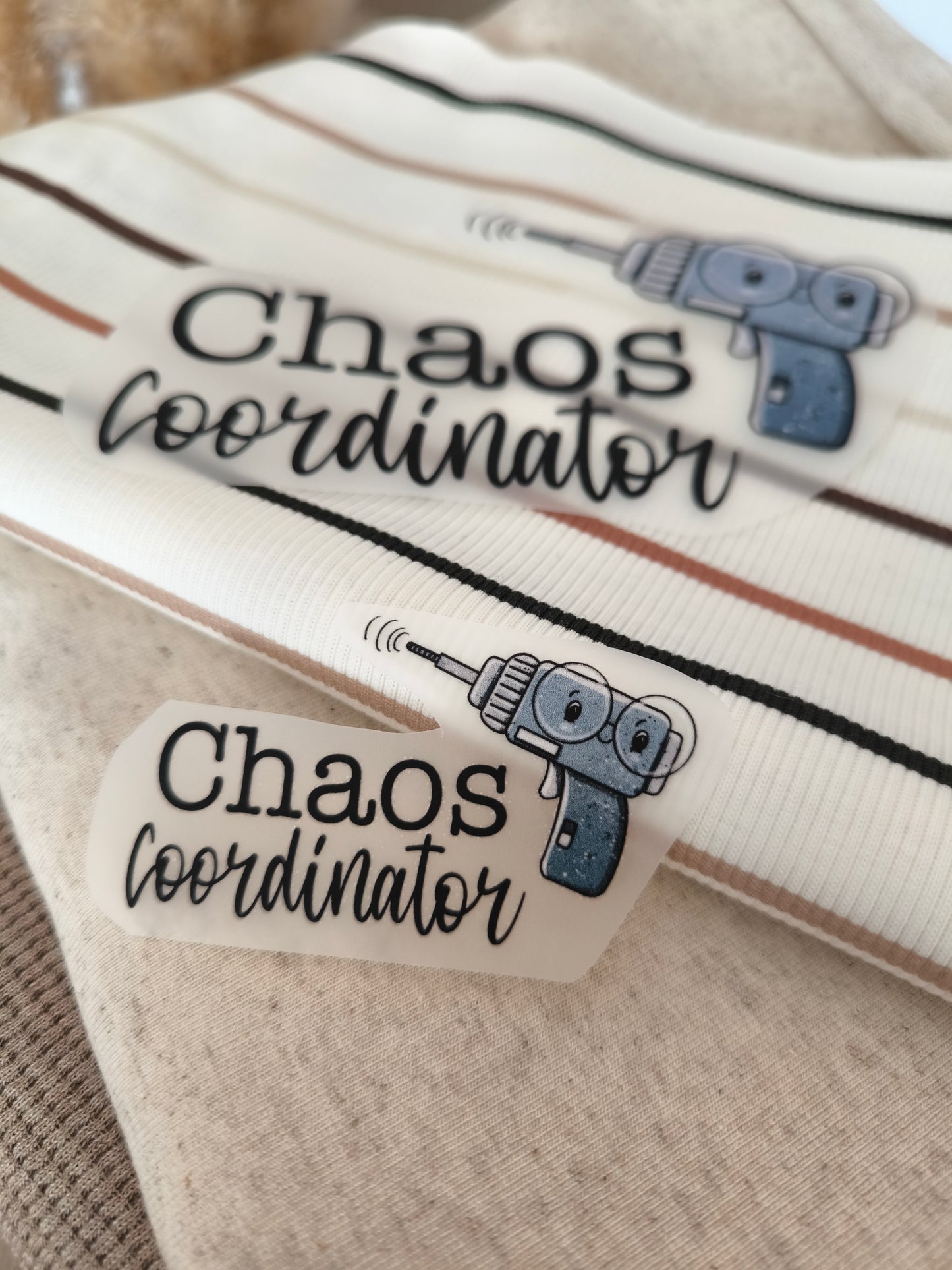 Bügelbild "Chaos Coordinator" Akkuschrauber