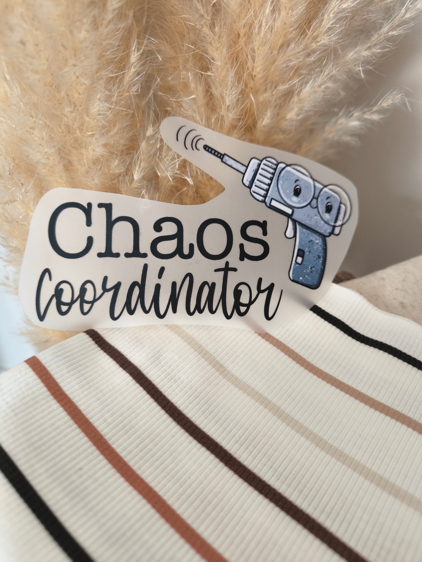 Bügelbild "Chaos Coordinator" Akkuschrauber