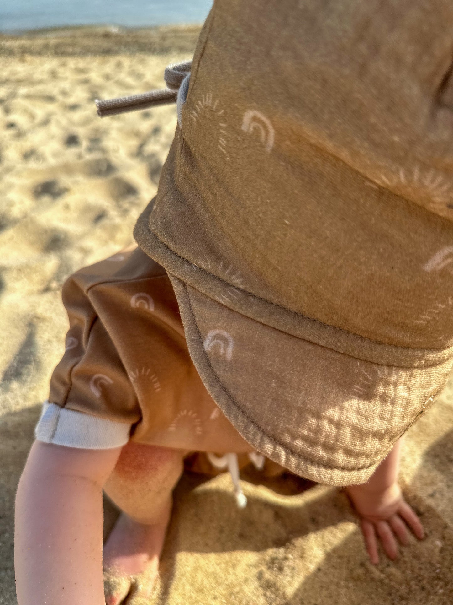 Musselin Sonnenmütze mit Nackenschutz
