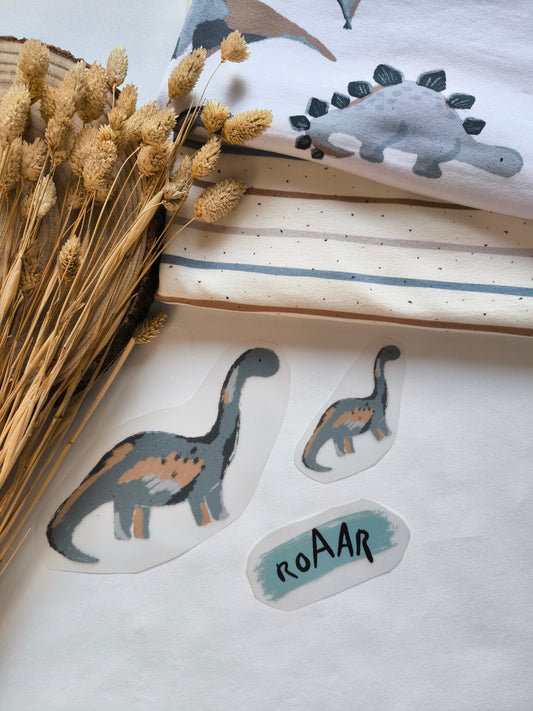Bügelbild Dinosaurier Crew "Brontosaurus" Langhals