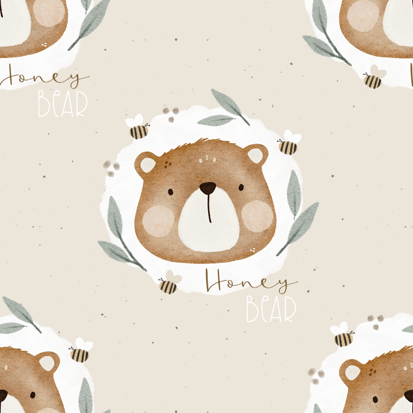 Bügelbild Honig Bär
