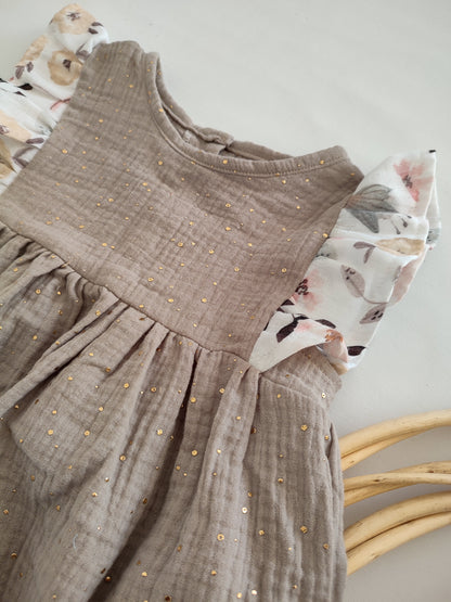 Cutie Romper Beige /Wildflower Gr. 6-12 Monate