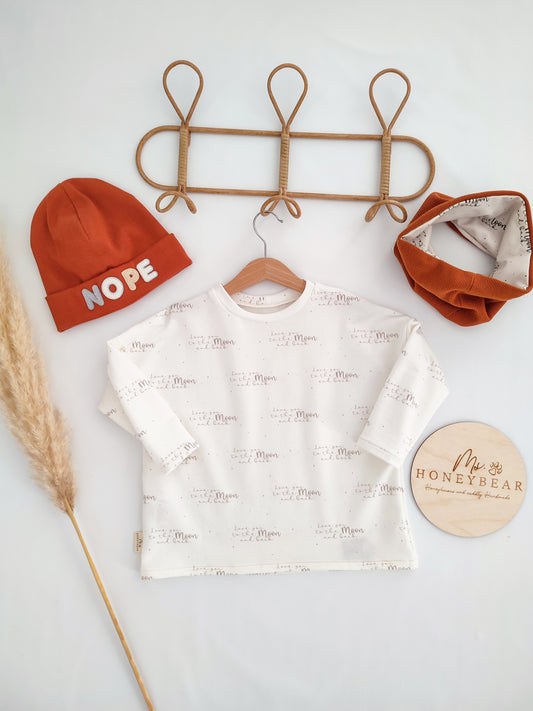 Easy Sweater "Love you to the moon and back" Gr. 104
