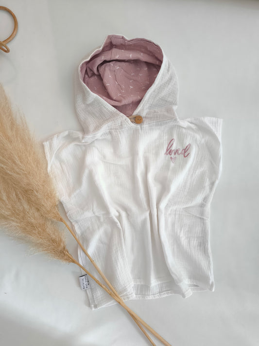 Musselin Badeponcho Off White "Pusteblume" 6 Monate -2 Jahre