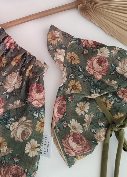 Musselin Sonnenmütze mit Nackenschutz "Wildflower" 4-18 Monate