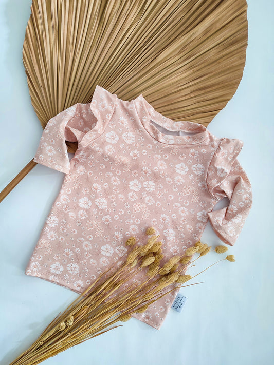 UV Schutz Shirt "Wildflower" mit Rüschen Gr. 110/116